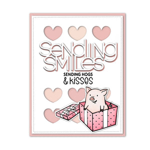 Cute Piggy Sending Birthday and Celebratory Wishes Transparent Stamps/Stamp and Die Set (please order items separately)