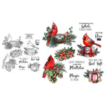 Delightful  Christmas Birds Sending Lovely Messages Transparent Stamps