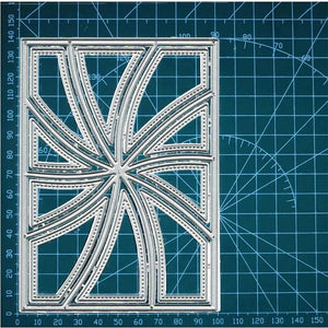 Lovely Rectangle Frame with Spiral Detail Metal Cutting Die, Size on Photo