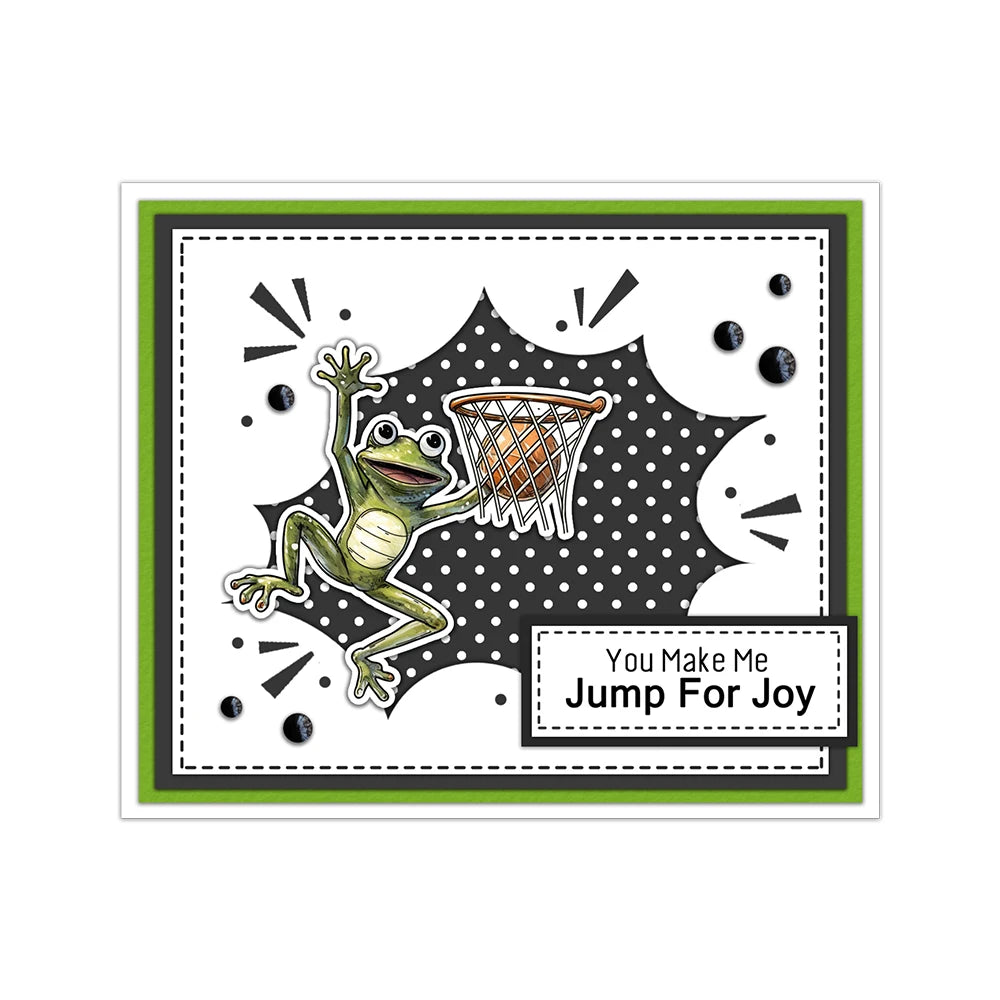 Comical Froggie Stuck On You Transparent Stamps, Dies, Stamp and Die Set (please order items separately)