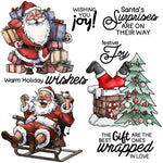 Jolly Merry Christmas Santa Claus Transparent Stamps, Dies, Stamp and Die Set (please order items separately)