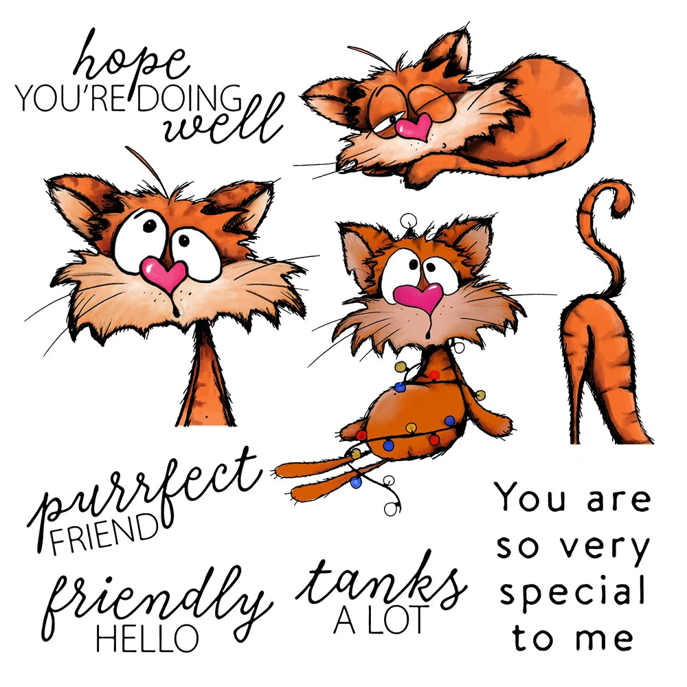 Comical Cats For You Transparent Stamps, Stamp and Die Set (please order items separately)