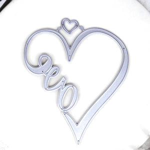 Exquisite Love Heart Metal Cutting Die, Size on Photo