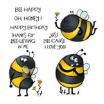 Cute Cartoon Bees Transparent Stamps/Dies (please order items separately)