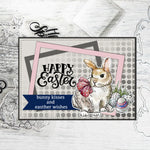 Sweet Easter Bunnies Sending Kisses Transparent Stamps