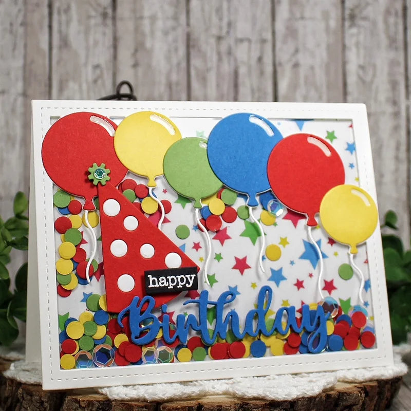 Stunning Birthday Party Time Set Metal Cutting Die, Size on Photo