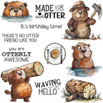 Cute "You Are Otterly Awesome" Transparent Stamps, Dies, Stamp and Die Set (please order items separately)