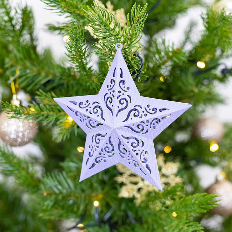 Exquisite Christmas Star Decoration Metal Cutting Die, Size on Photo