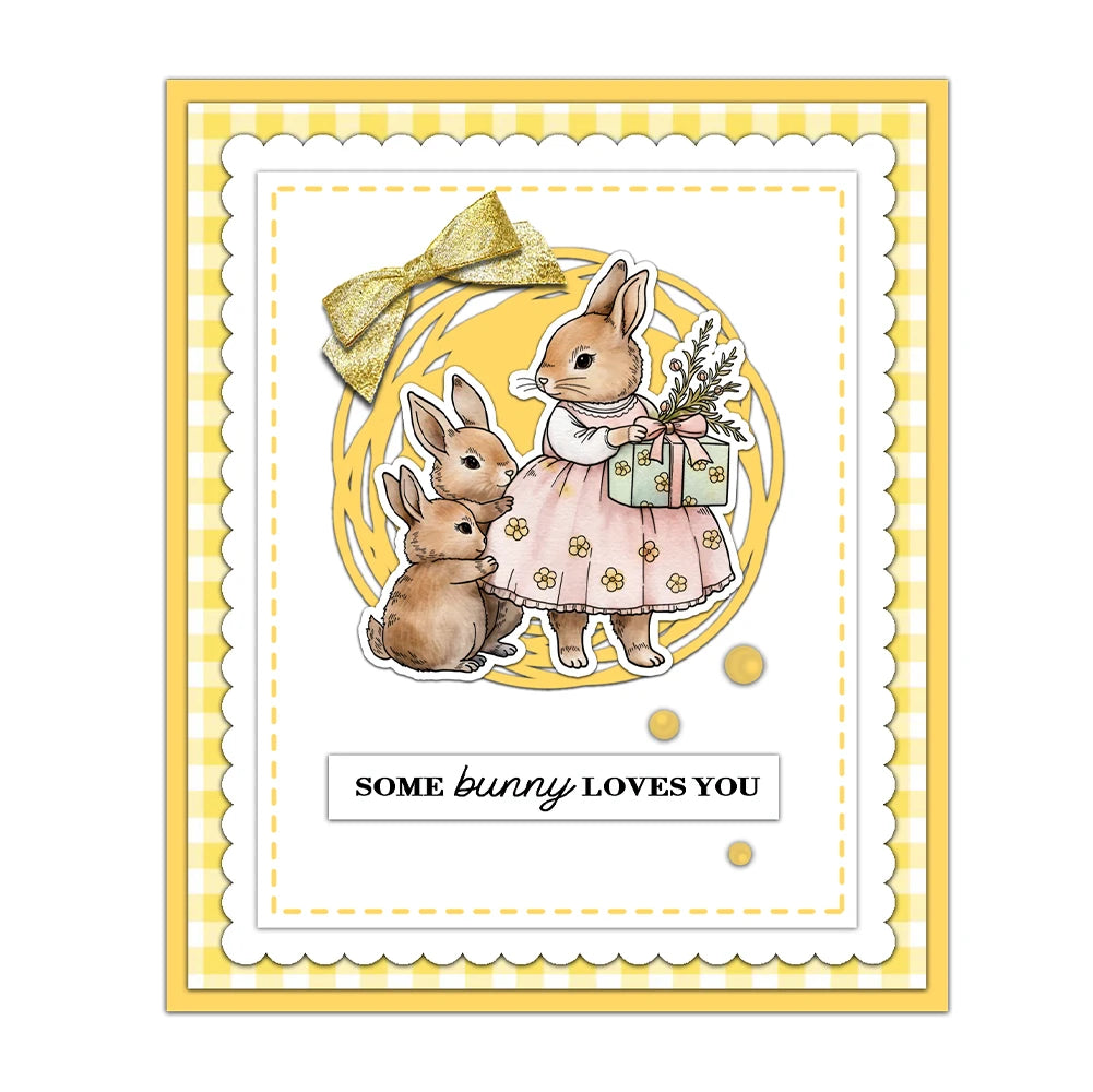 Beautiful Bunny Kisses and Lovely Spring Wishes Transparent Stamps