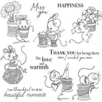 Cute Sewing Mice Transparent Stamps, Dies, Stamp and Die Set (please order items separately)