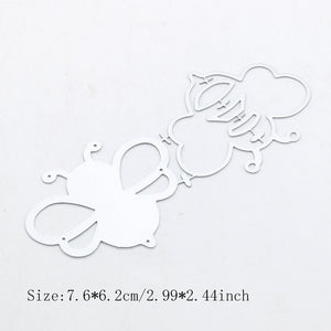 Charming Bee Metal Cutting Die, Size on Photo