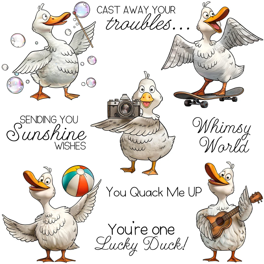 Cute  and Comical Duckies Transparent Stamps, Stamp and Die Set (please order items separately)