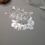 Gorgeous Believe Word and Christmas Scene Metal Cutting Die, 11 cm x 7 cm/ 4.3 in x 2.8 in