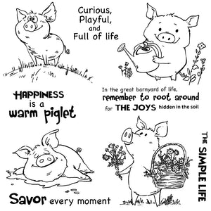 Adorable Happiness is a Warm Piglet Transparent Stamps