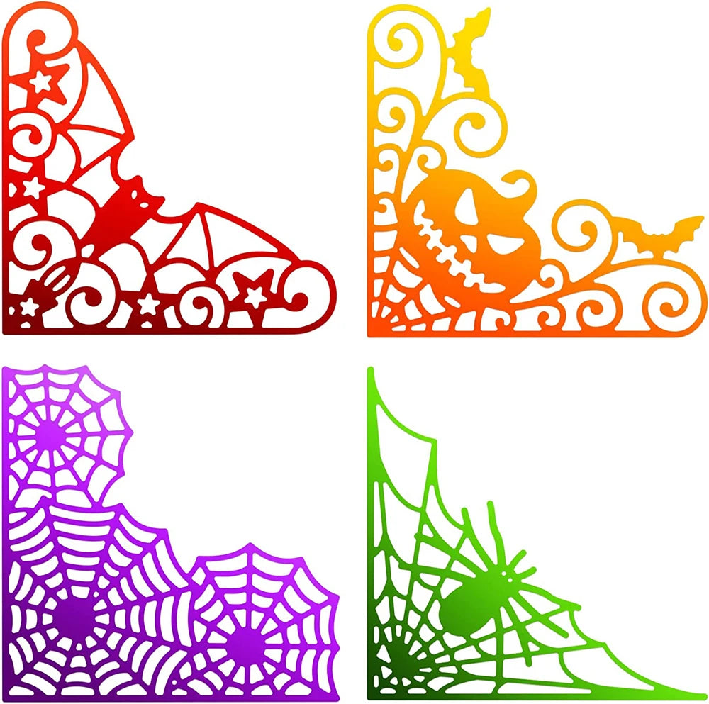 Versatile and Beautiful Halloween Cobweb Border/Edge Metal Cutting Dies, Size on Photo