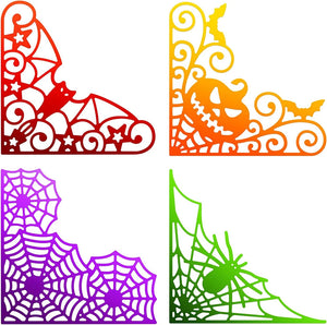 Versatile and Beautiful Halloween Cobweb Border/Edge Metal Cutting Dies, Size on Photo