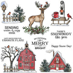 Beautiful Christmas Scene Transparent Stamps