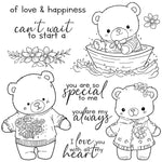 Sweet Teddy Bears Transparent Stamps, Stamp and Die Set (please order items separately)