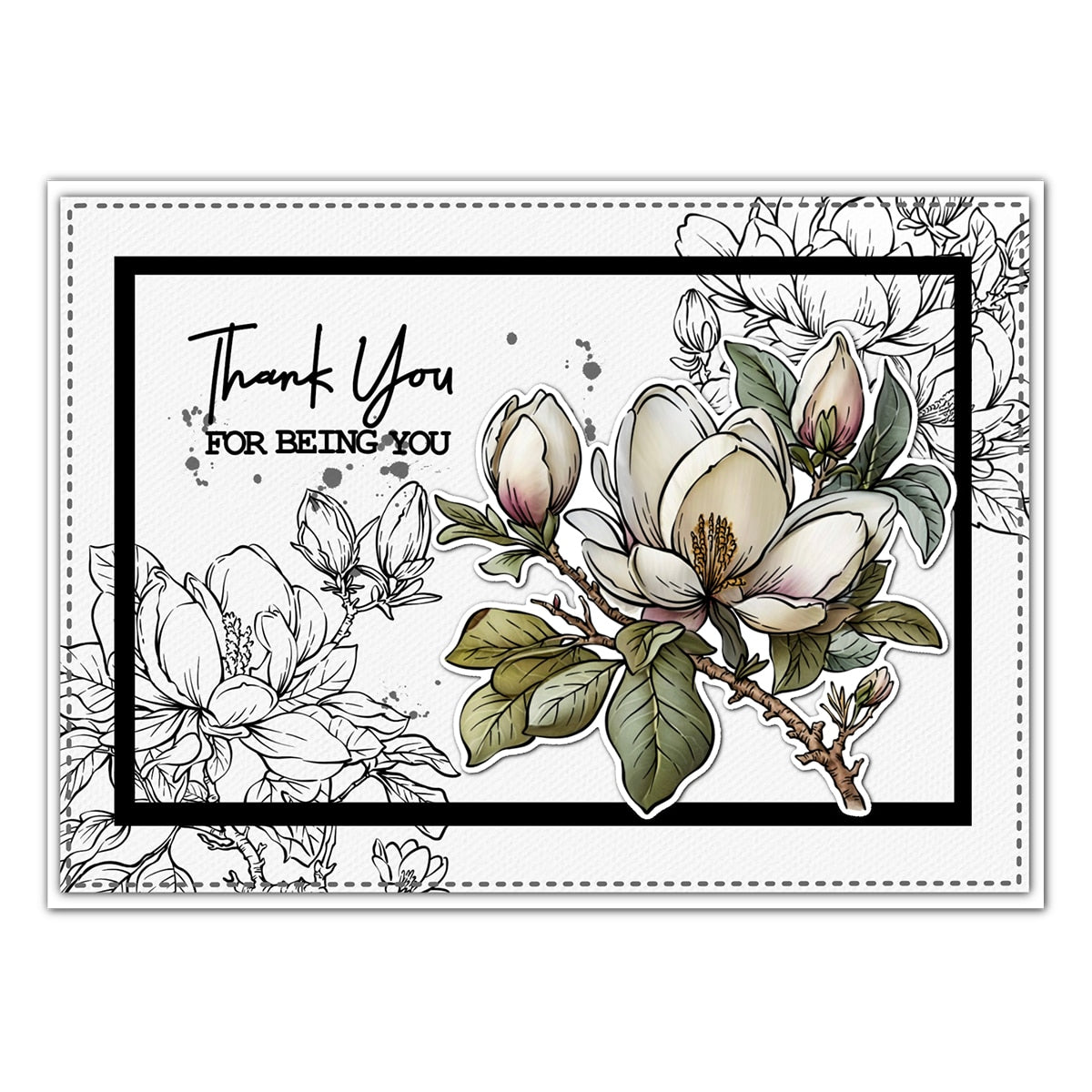 Magnificent Magnolias Transparent Stamps, Stamp and Die Set (please order items separately)