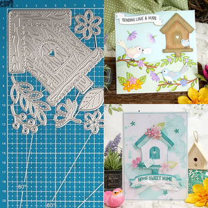 Adorable Birdhouse Metal Cutting Die, Size on Photo