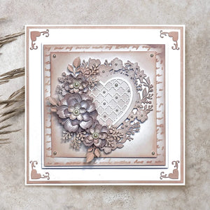 Gorgeous Lattice Heart Metal Cutting Die, Size on Photo