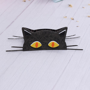 Scary Halloween Cat and Words Metal Cutting Die, Size on Photo