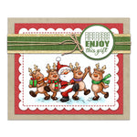 Comical Santa and Reindeer Having a Christmas Party Transparent Stamps, Dies, Stamp and Die Set (please order items separately)