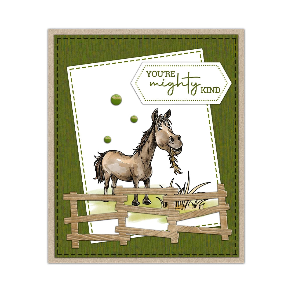 Hilarious Horsey Kicking Up His Heels Transparent Stamps, Dies, Stamp and Die Set (please order items separately)