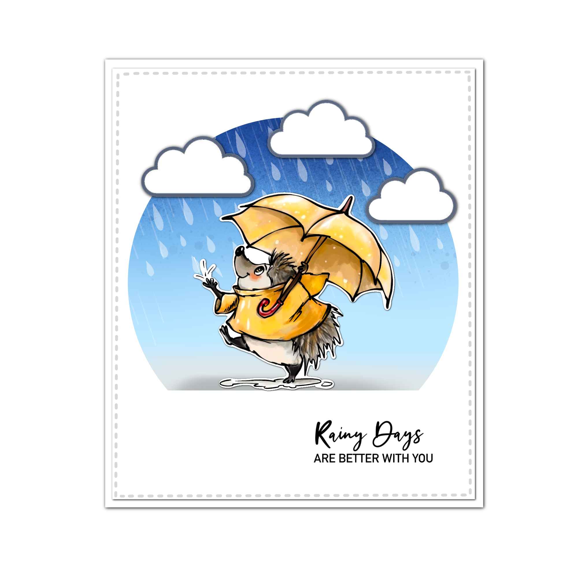 Sunshine on a Rainy Day Transparent Stamps, Stamp and Die Set (please order items separately)