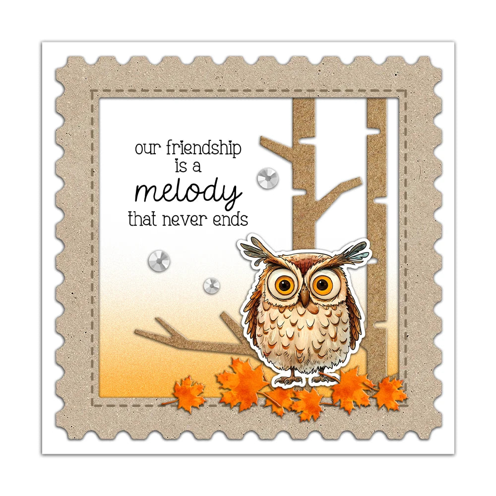 Funny Birds and Owls Sending a Sweet Serenade Transparent Stamps, Dies, Stamp and Die Set (please order items separately)