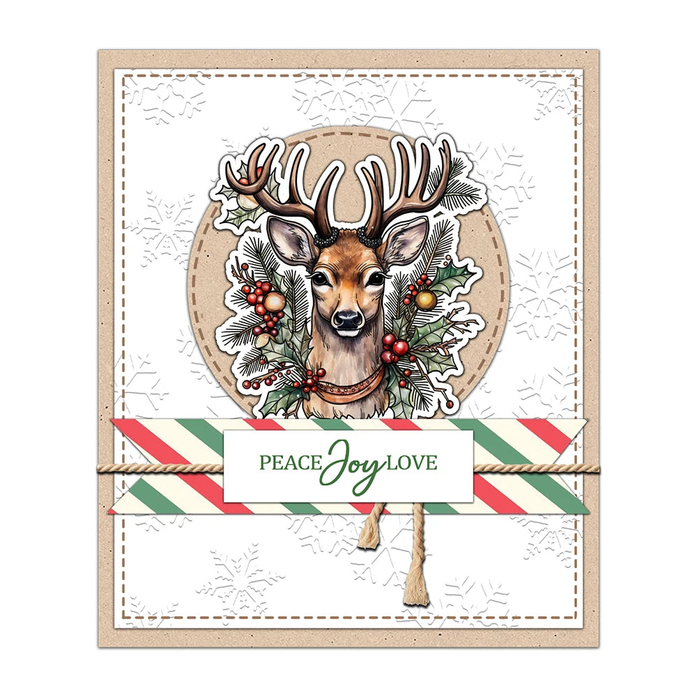 Beautiful Christmas Reindeer/Snow Globe/Gift Transparent Stamps