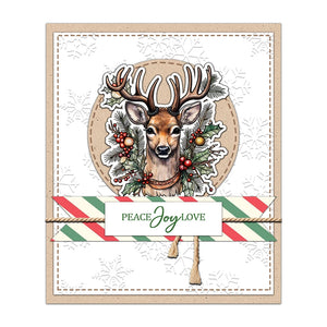 Beautiful Christmas Reindeer/Snow Globe/Gift Transparent Stamps