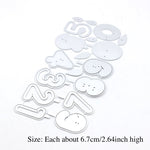 Cute Birthday Numbers with Candles Metal Cutting Dies, Size on Photo