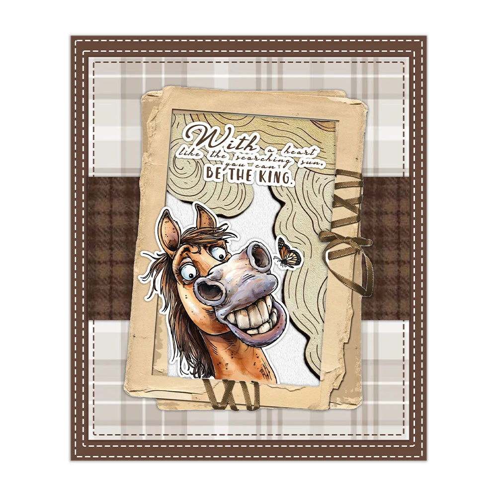 Comical Horse Sending Well Wishes Transparent Stamps