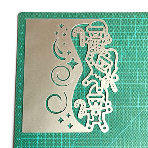 Cute Christmas Snowman Border Metal Cutting Die, 12.5 cm x 15.2 cm/4.92 in x 5.98 in