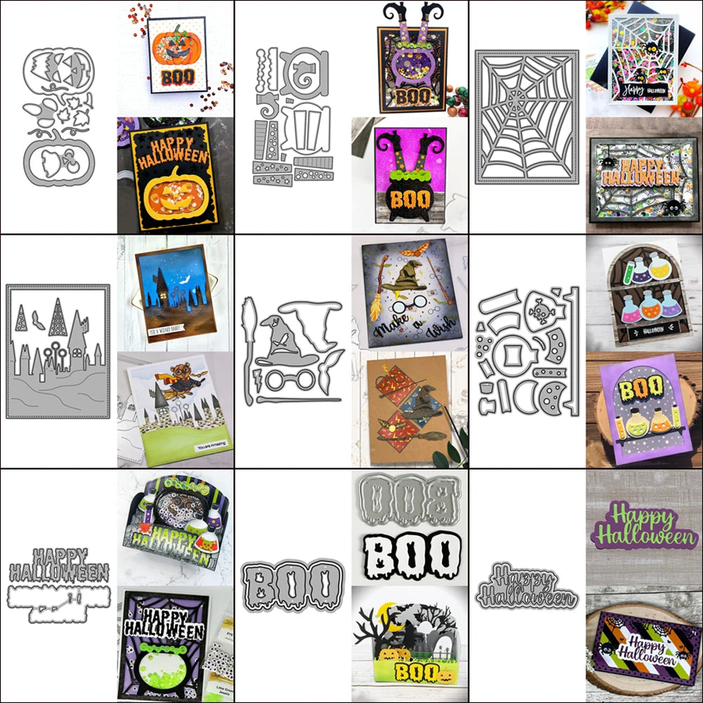 Versatile Variety of Halloween Metal Cutting Dies, Size on Photos (please select design as required)