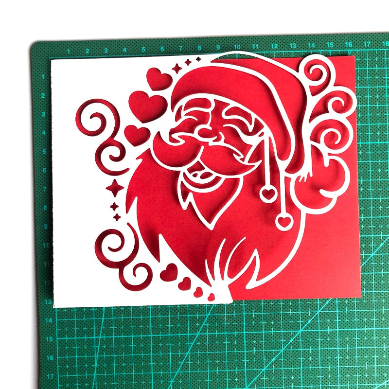 Cute Santa Claus Metal Cutting Die, 16.5 cm x 13.4 cm/6.49 in x 5.27 in