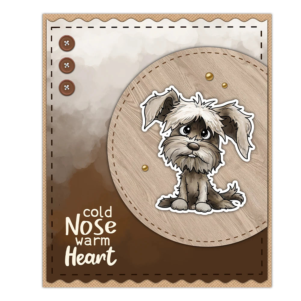 Cute Puppy Dogs Transparent Stamps, Stamp and Die Set (please order items separately)