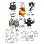 Funny Birdies Spreading Cheer Transparent Stamps, Dies, Stamp and Die Set (please order items separately)