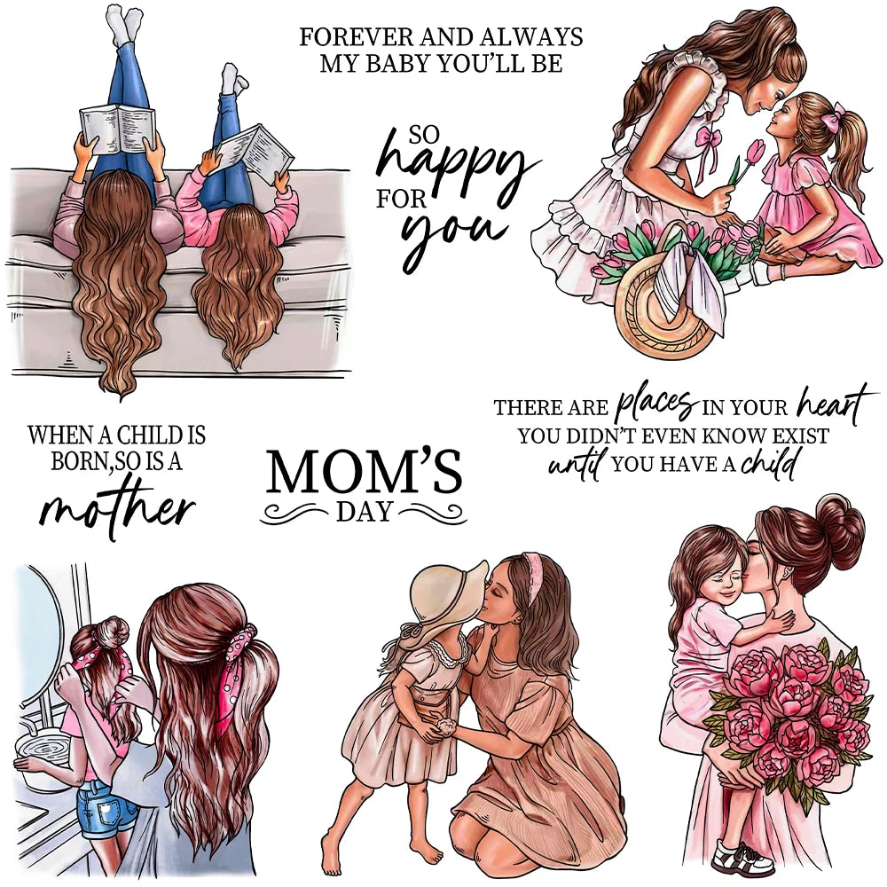 Gorgeous Mother and Daughter Transparent Stamps