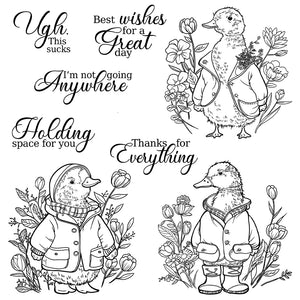 Adorable Duckies in Jackets Transparent Stamps, Dies, Stamp and Die Set (please order items separately)