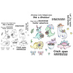 Comical Easter Dinosaurs Transparent Stamps