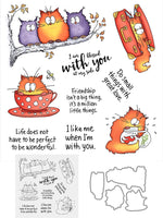 The Owl and the Pussycat Sending Lovely Thoughts Transparent Stamps, Stamp and Die Set (please order items separately)