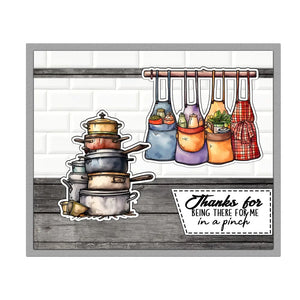 Let's Get Cooking Transparent Stamps, Stamp and Die Set (please order items separately)