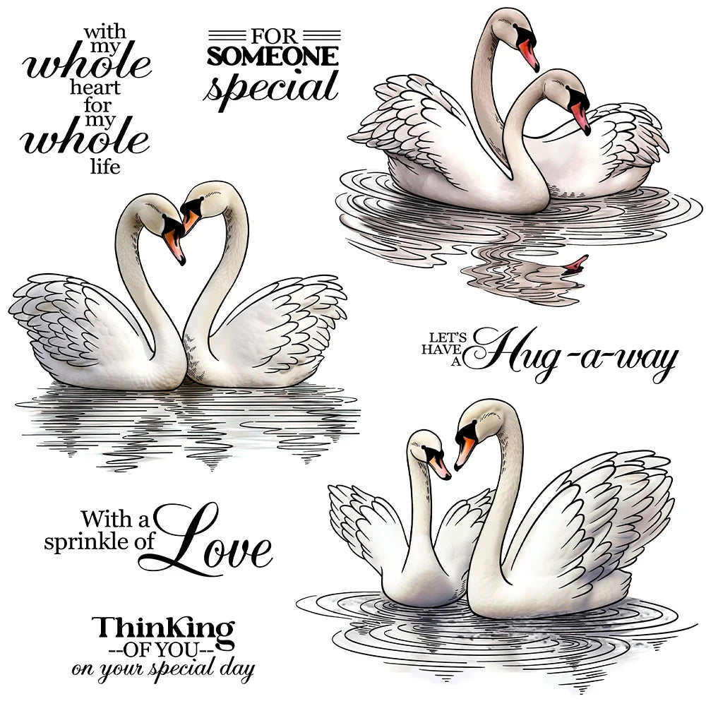 Elegant Swans Transparent Stamps/Stamp and Die Set (please order items separately as required)