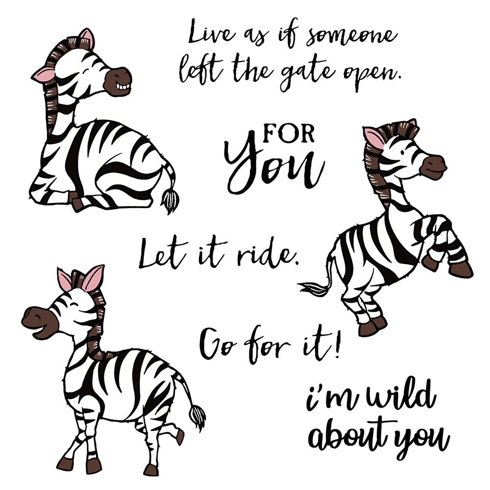 Cute Little Zebra Transparent Stamps/Dies