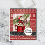 Cute Christmas Gnome Transparent Stamps/Dies (please order items separately)