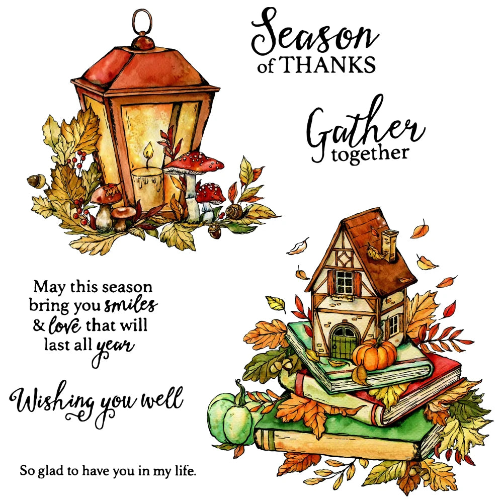 Gorgeous Autumn Scene Transparent Stamps, Dies, Stamp and Die Set (please order items separately)