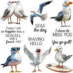 Amusing Seagull Waving Hello Transparent Stamps, Dies, Stamp and Die Set (please order items separately)