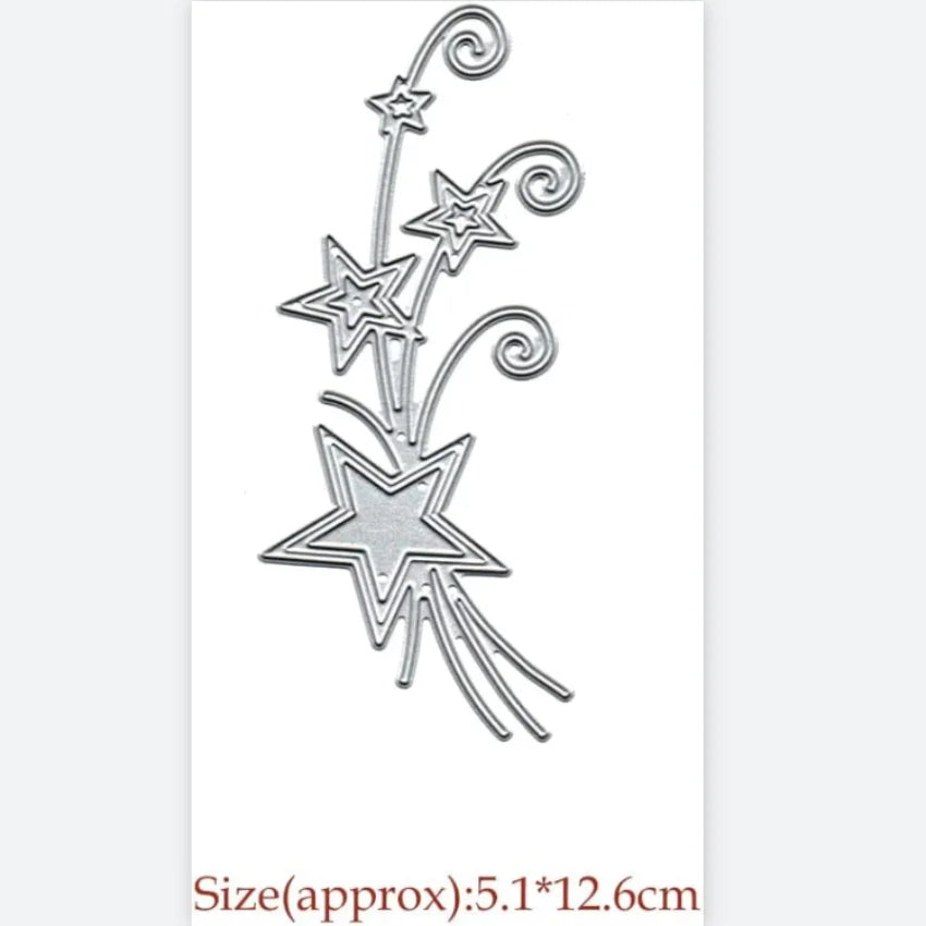 Gorgeous Stars for Christmas Metal Cutting Die, 5.1 cm x 12.6 cm/2.0 in x 4.96 in